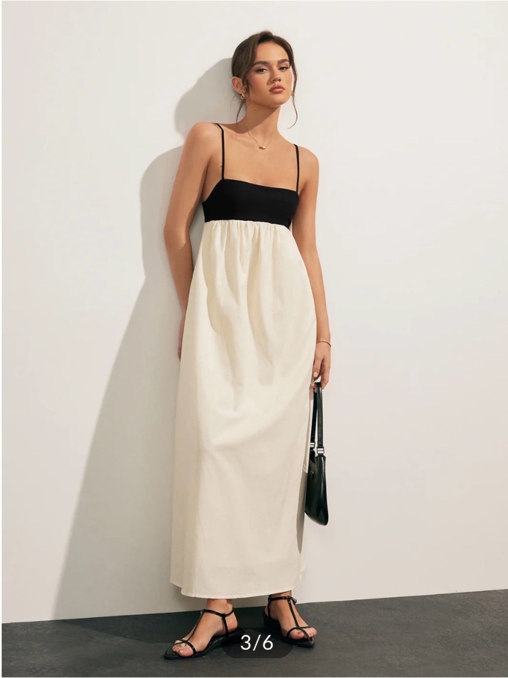 Commence Black and Cream Cotton Maxi Dress